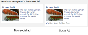 Social ads on Facebook